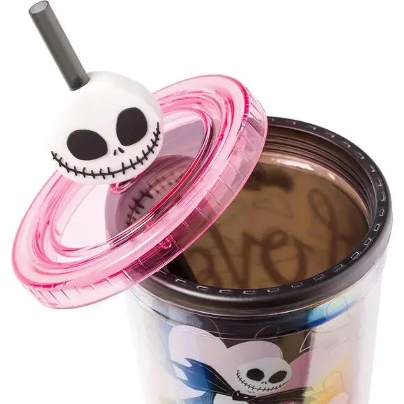 Christmas Misfit Love Featuring Jack and Sally Plastic Cold Cup with Lid - Picture 4 of 4